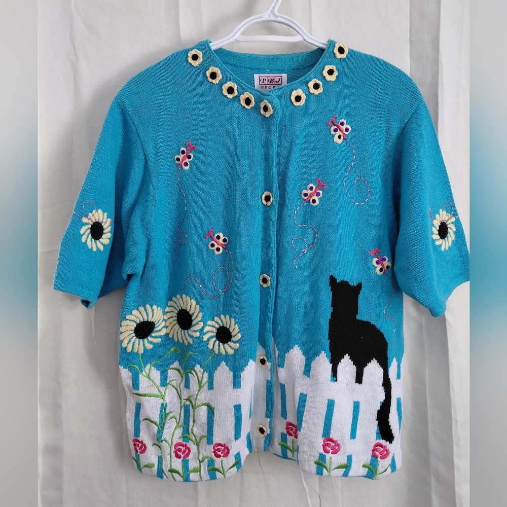 Vintage PBJ Blue Cardigan
